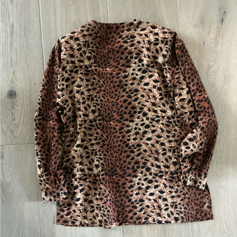 Vintage Animal Print Button-Up Blouse - Picture 2 of 5